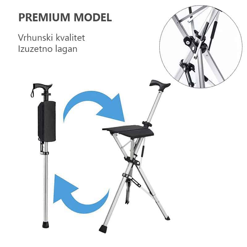Sklopiva stolica – štap za hodanje