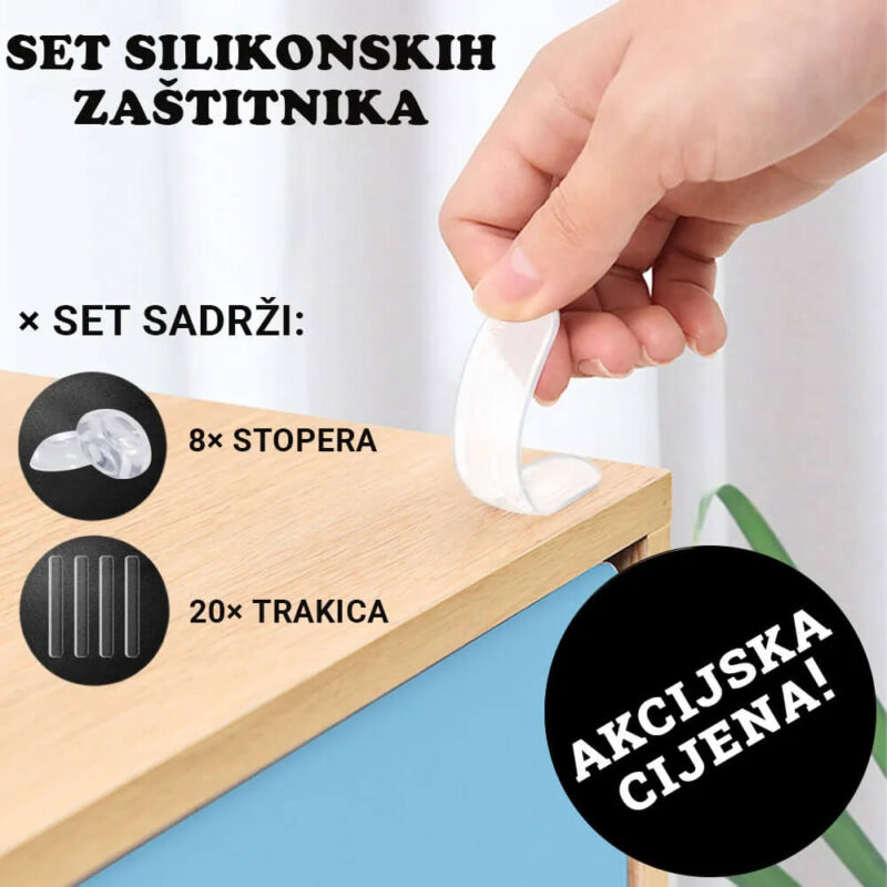 Set samoljepljivih silikonskih zaštitnika (20 trakica i 8 stopera)