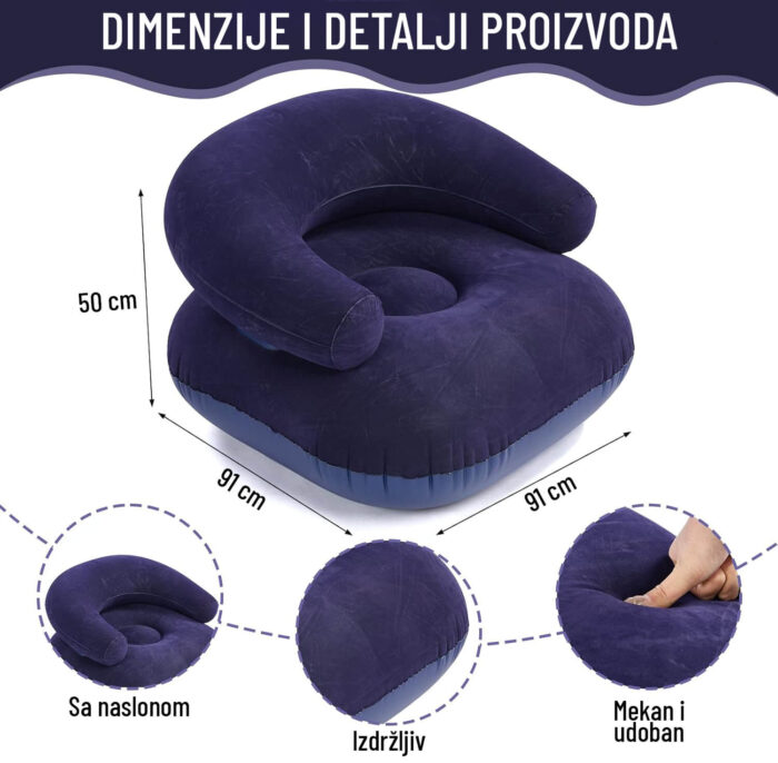 Fotelja na naduvavanje sa rukohvatom - Image 3