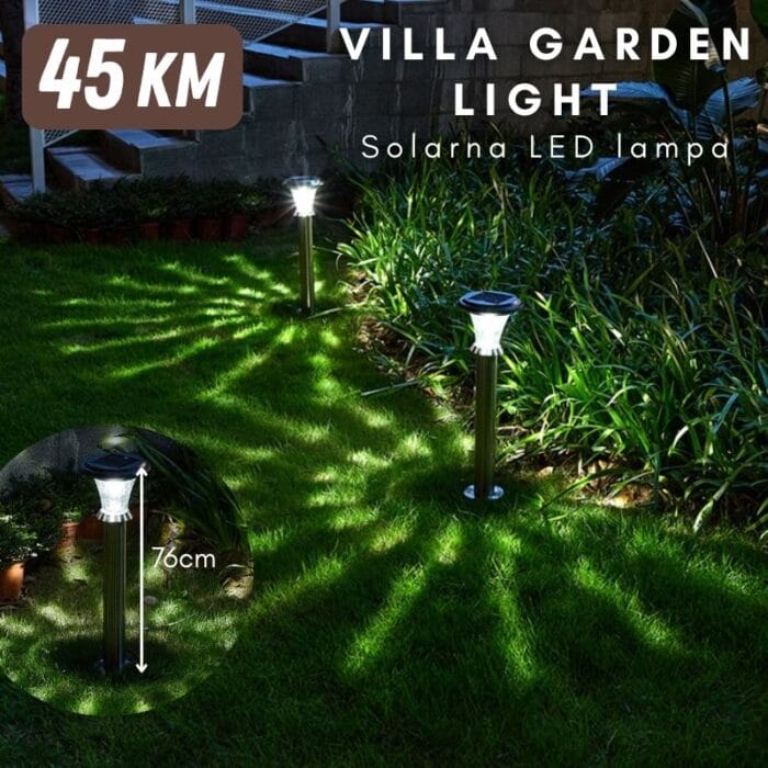Solarna LED lampa Villa Garden Light - Srebrena - Image 1