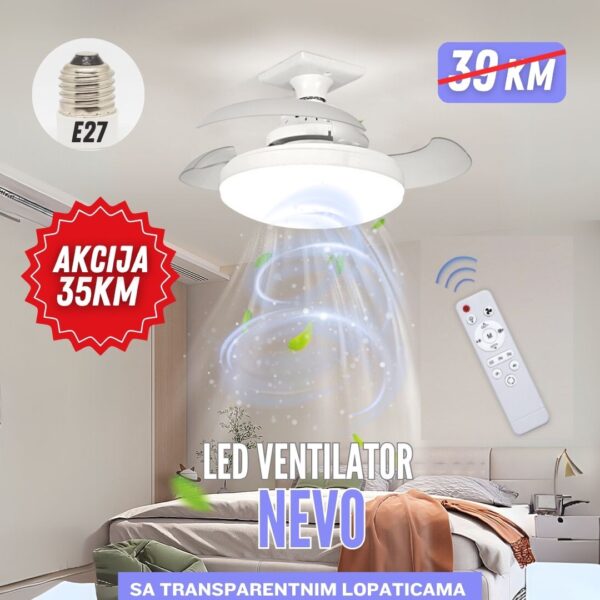NEVO - Ventilator sa LED sijalicom i nevidljivim lopaticama