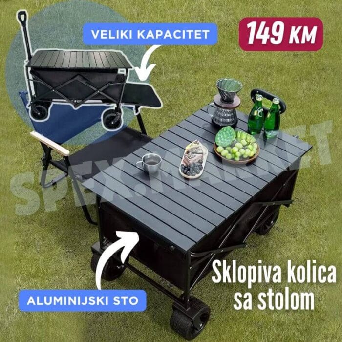 Sklopiva kolica za plažu sa daskom Fold & Go - Image 1