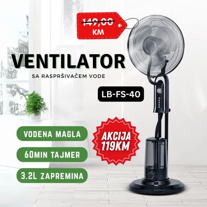 Ventilator sa raspršivačem vode LB-FS-40B - Image 1