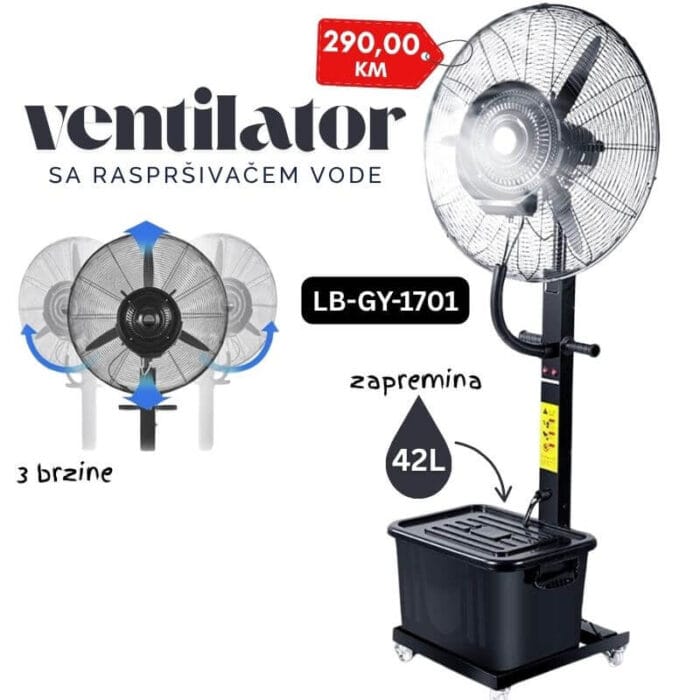Ventilator sa raspršivačem vode LB-GY-1701A - Image 1