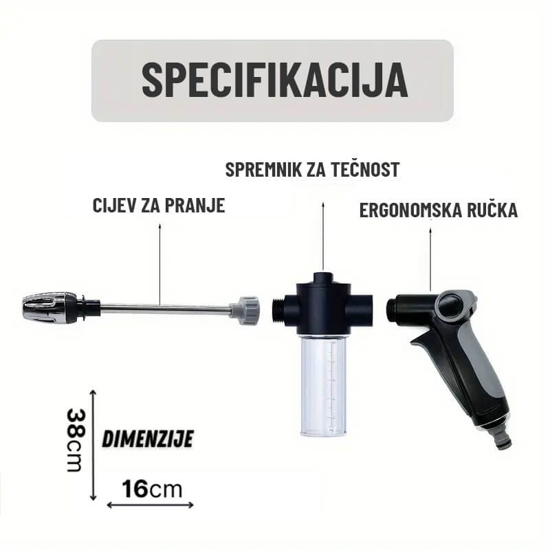 pistolj za pranje auta sa dozerom