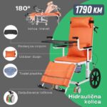 Hidraulična kolica za prijenos i njegu pacijenata – 180° ležanje, toalet i tuš funkcija
