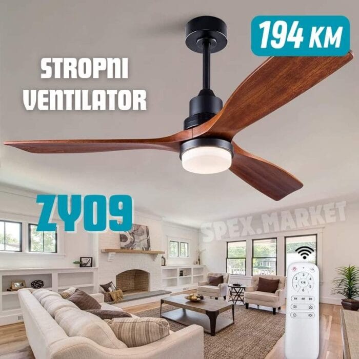 Stropni ventilator ZY09 naslovna stropni ventilator sa LED svjetlom