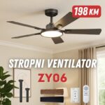 Stropni ventilator sa svjetlom i daljinskim upravljačem ZY06