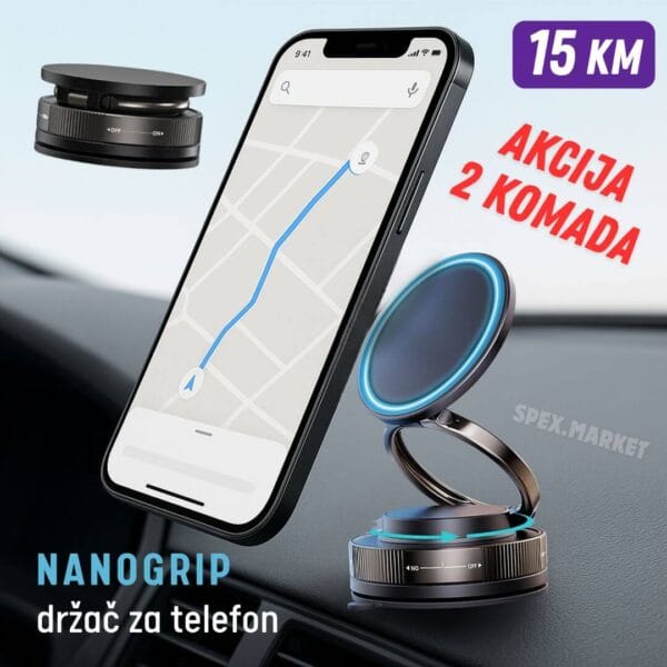 Nanogrip vakumsko-magnetni držač za telefon (360°) - AKCIJA
