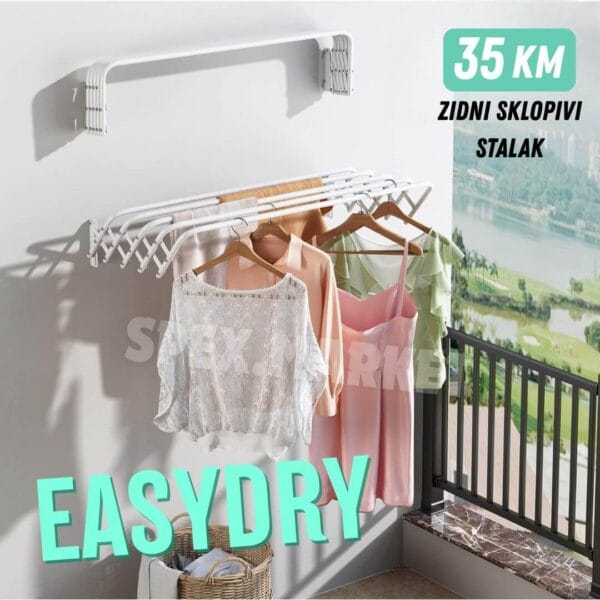 EasyDry zidni sklopivi stalak za sušenje veša