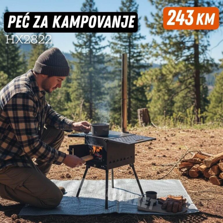 Peć za kampovanje šatore prenosivi šporet na drva