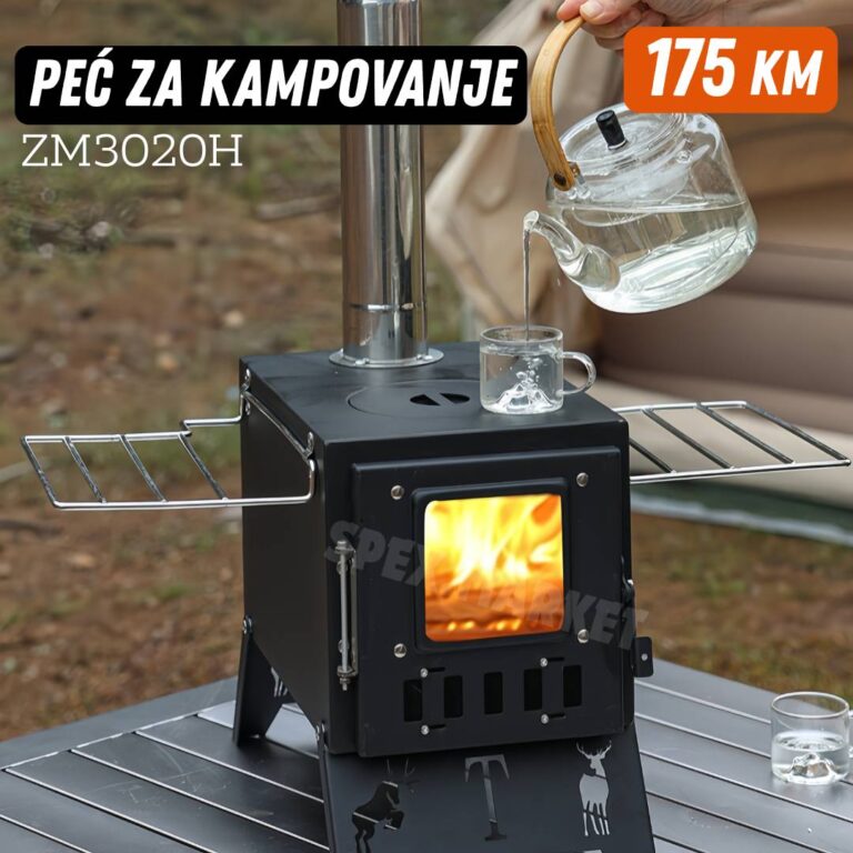 peć za kampovanje šatore prenosni šporet na drva