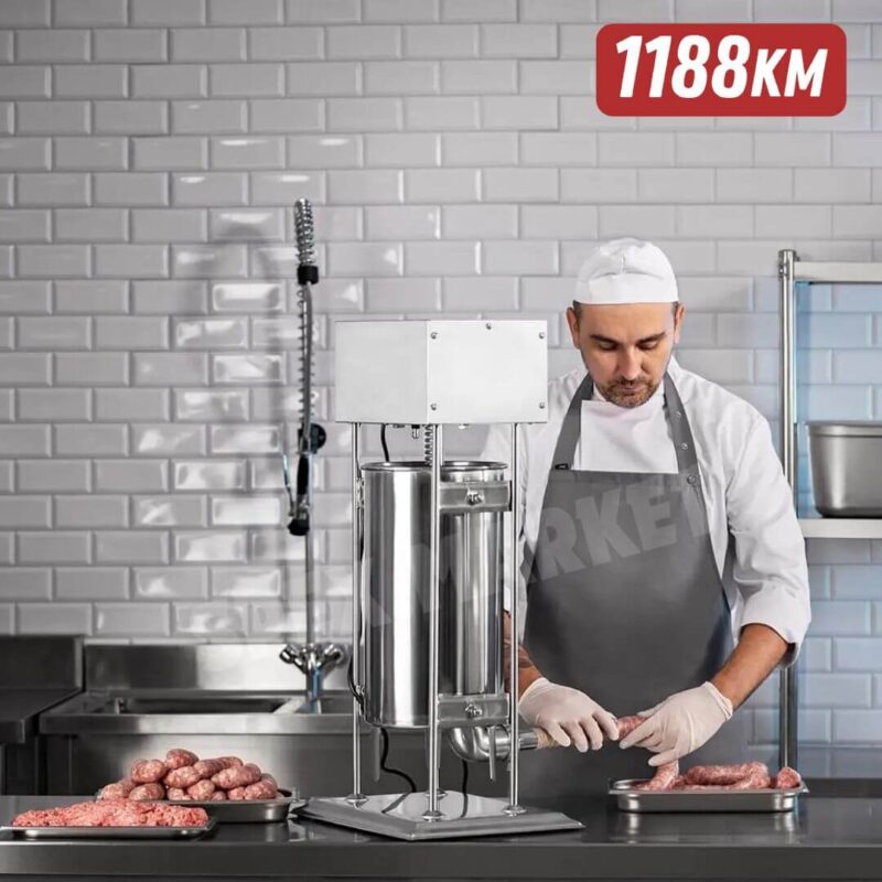 električni top za punjenje kobasica 15l inox profesionalna punilica za kobasice