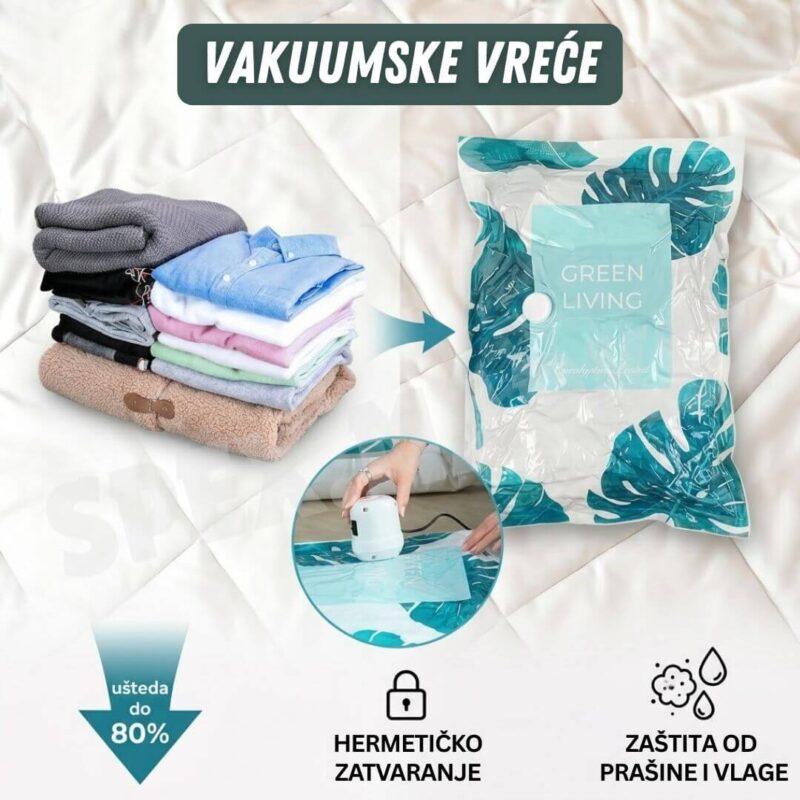 Vakuumske vreće za spremanje odjeće i posteljine sa setom različitih dimenzija